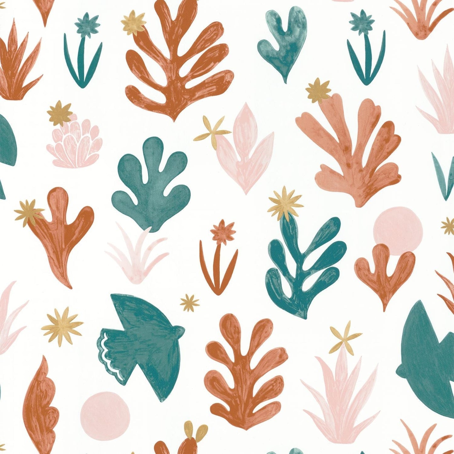 Liberte Wallpaper - Terracotta/ Rose - Caselio - 102173042 - Premier Wallcovering