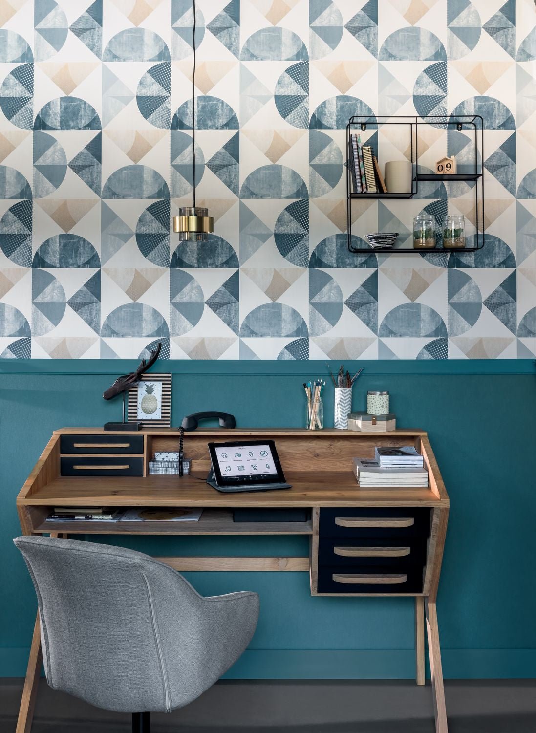 Life Wallpaper - Bleu Canard - Caselio - 64526060 - Premier Wallcovering