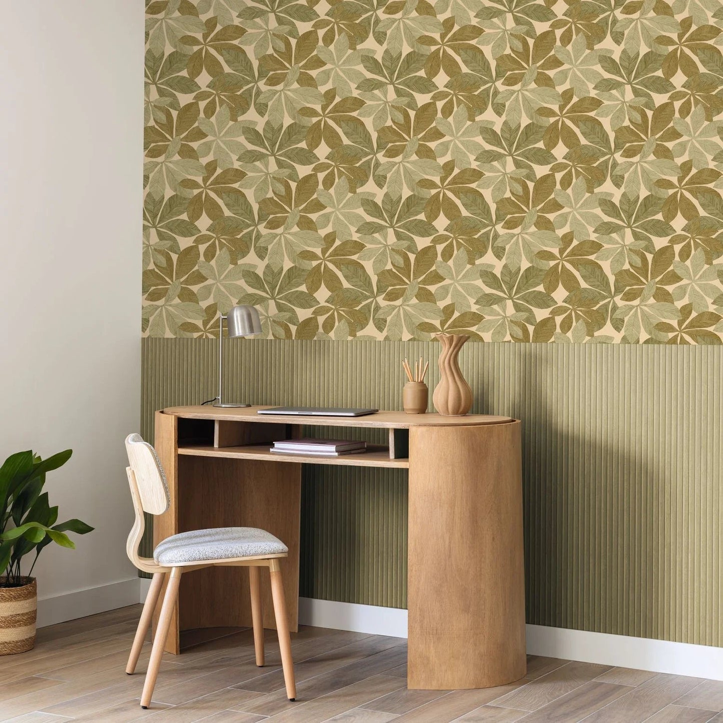 Lignaria Wallpaper - Vert - Caselio - 106837070 - Premier Wallcovering