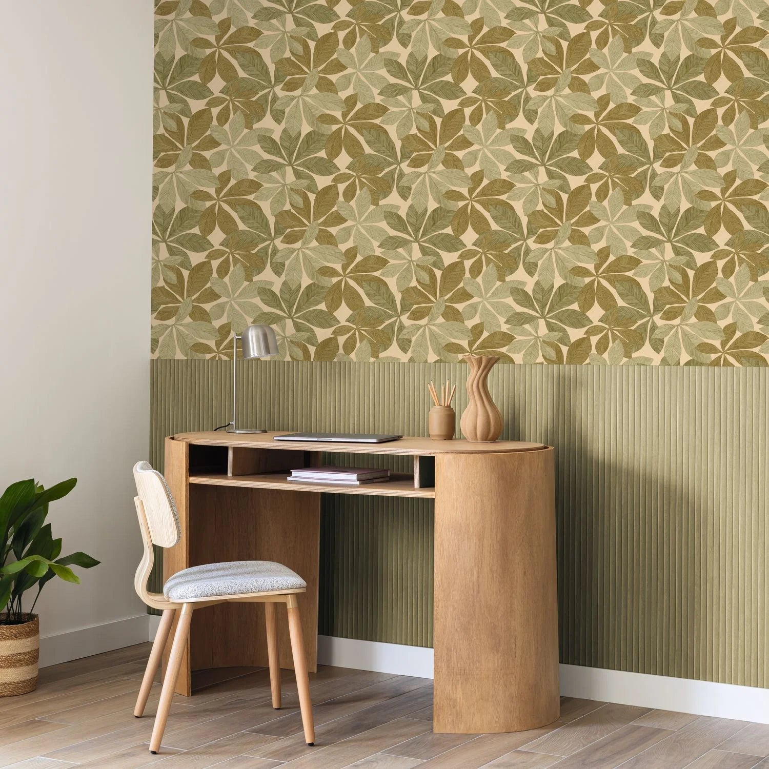 Lignaria Wallpaper - Vert - Caselio - 106837070 - Premier Wallcovering