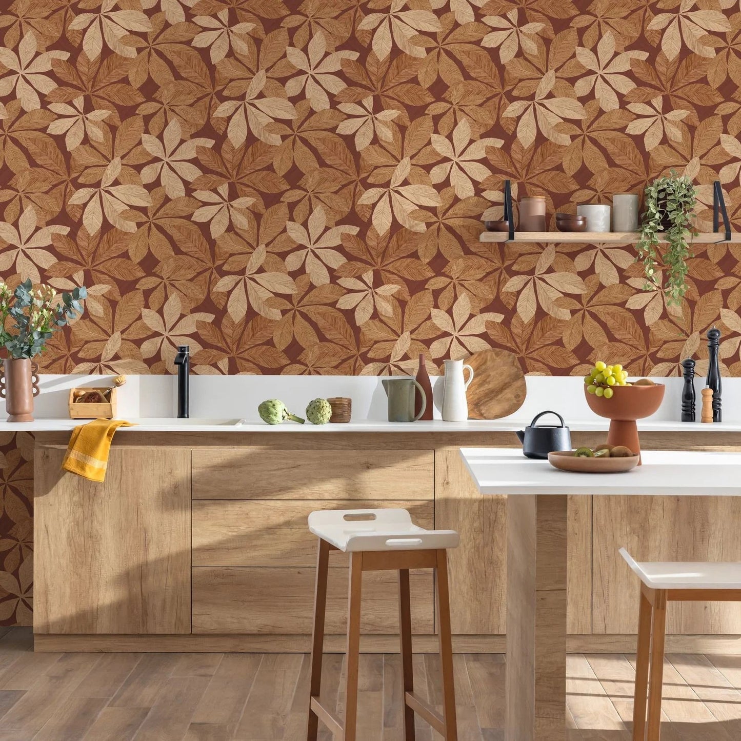 Lignaria Wallpaper - Bordeaux - Caselio - 106838078 - Premier Wallcovering