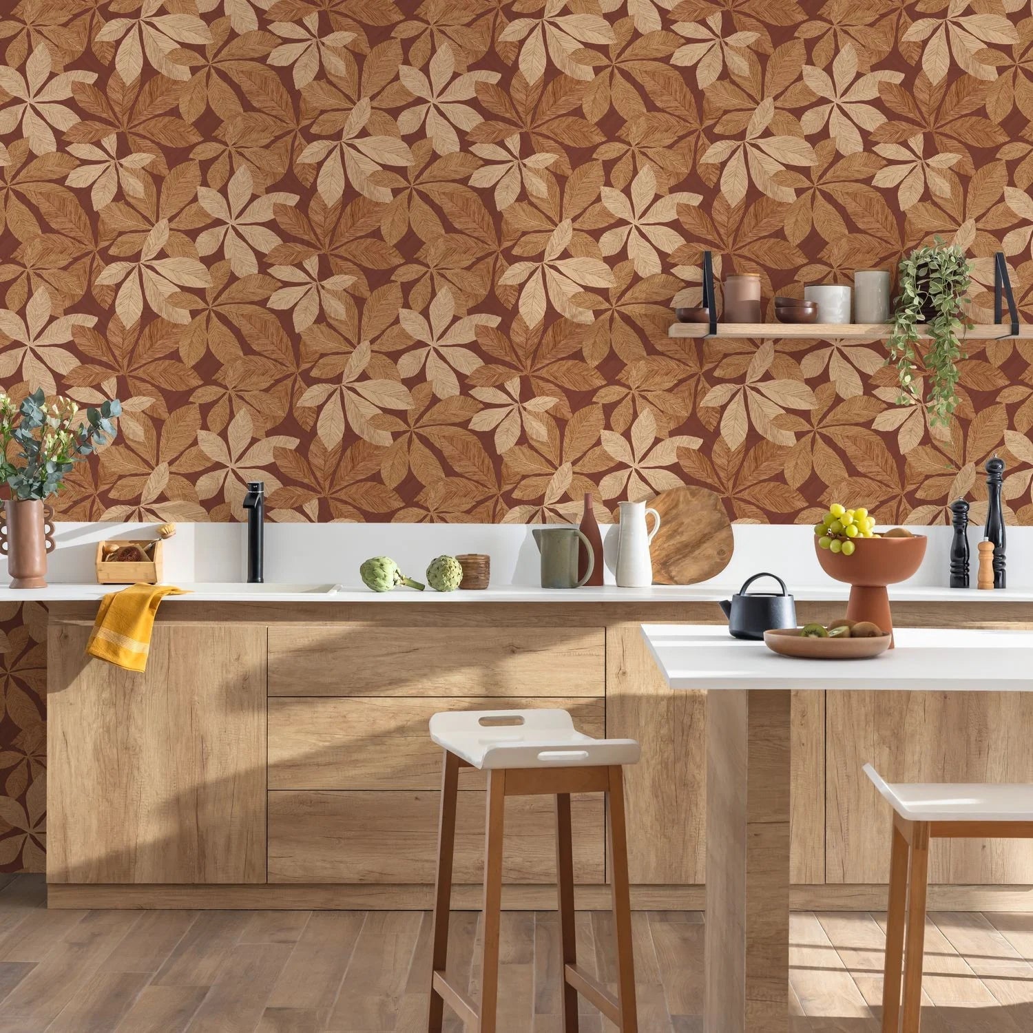 Lignaria Wallpaper - Bordeaux - Caselio - 106838078 - Premier Wallcovering