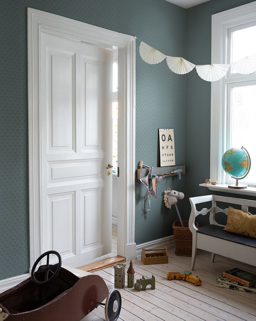 Lilja Wallpaper - Dark Blue - Midbec - 33029 - Premier Wallcovering