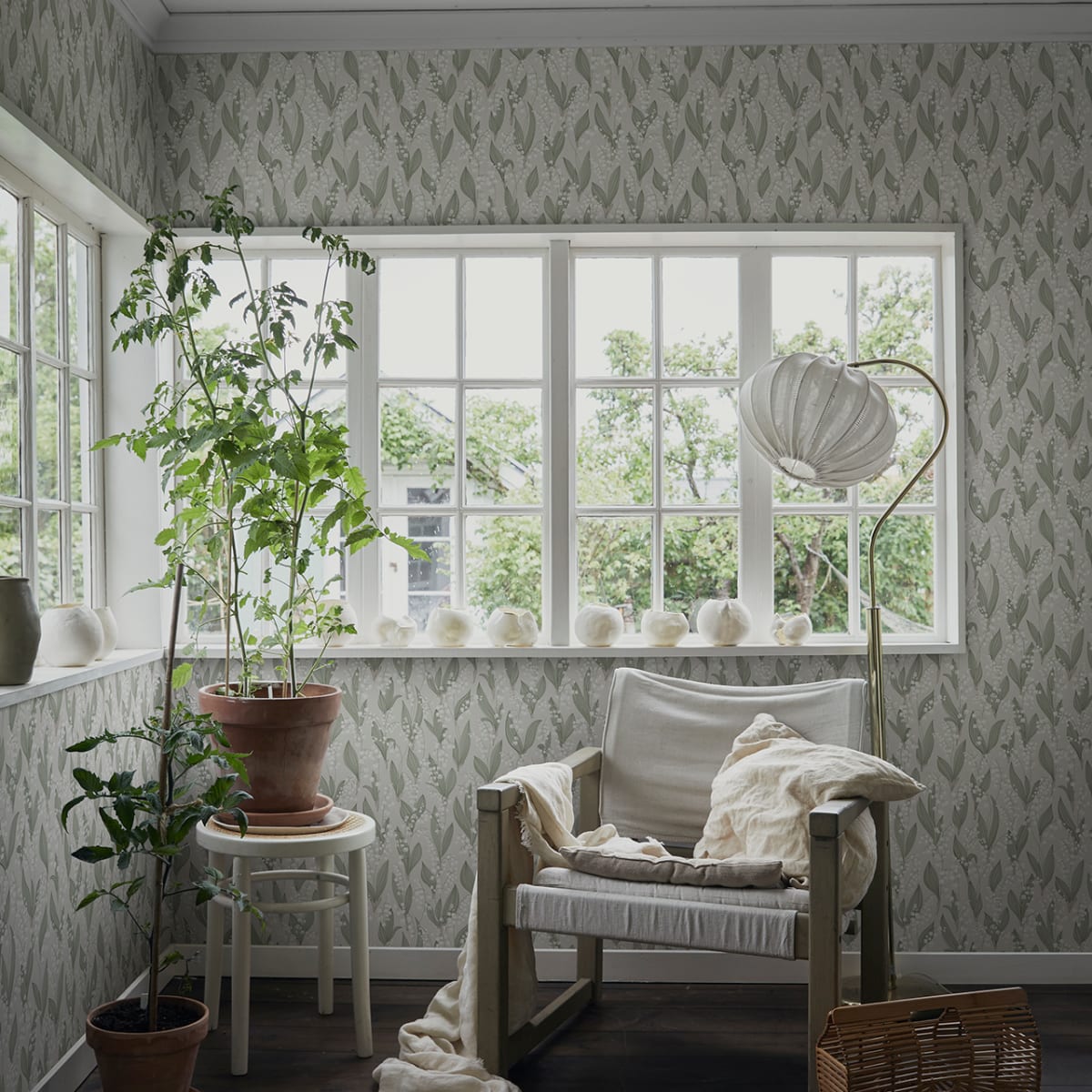 Liljekonvalj Wallpaper - Spring Green - Sandberg - 479-18 - Premier Wallcovering