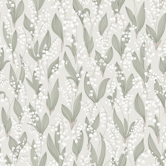 Liljekonvalj Wallpaper - Spring Green - Sandberg - 479-18 - Premier Wallcovering
