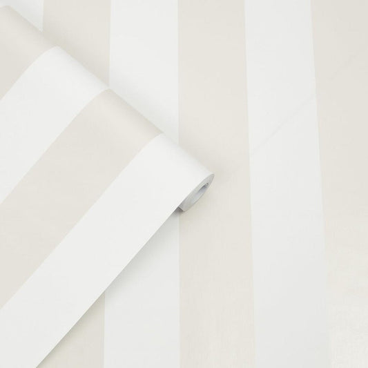 Lille Pearlescent Stripe Wallpaper - White - Laura Ashley - 113336 - Premier Wallcovering