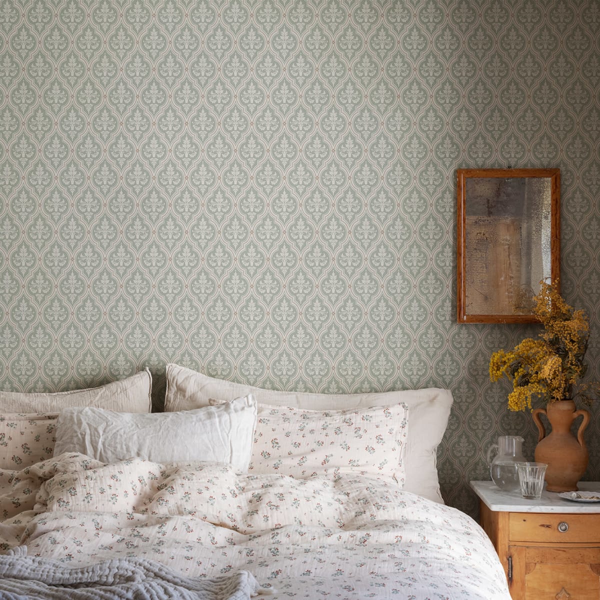 Lillie Wallpaper - Garden Green - Sandberg - 829-38 - Premier Wallcovering