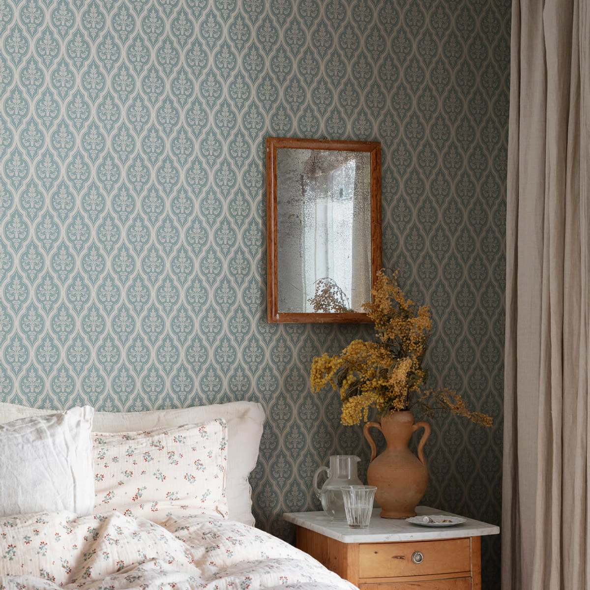 Lillie Wallpaper - Indigo Blue - Sandberg - 829-46 - Premier Wallcovering