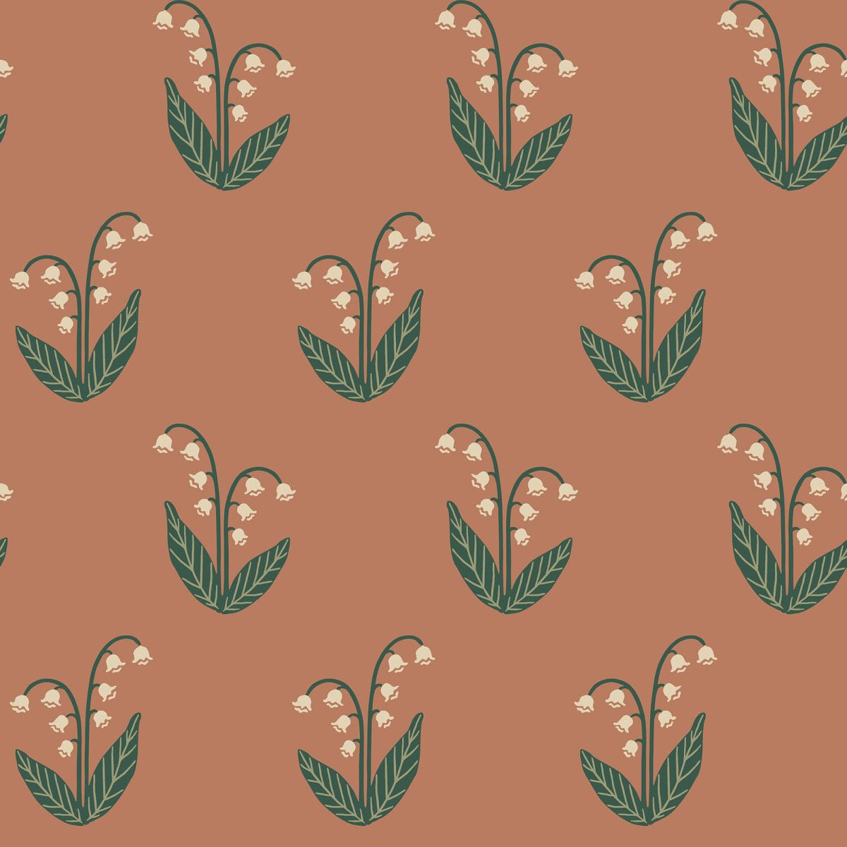 Lilly Wallpaper - Terracotta - Sandberg - S10636 - Premier Wallcovering