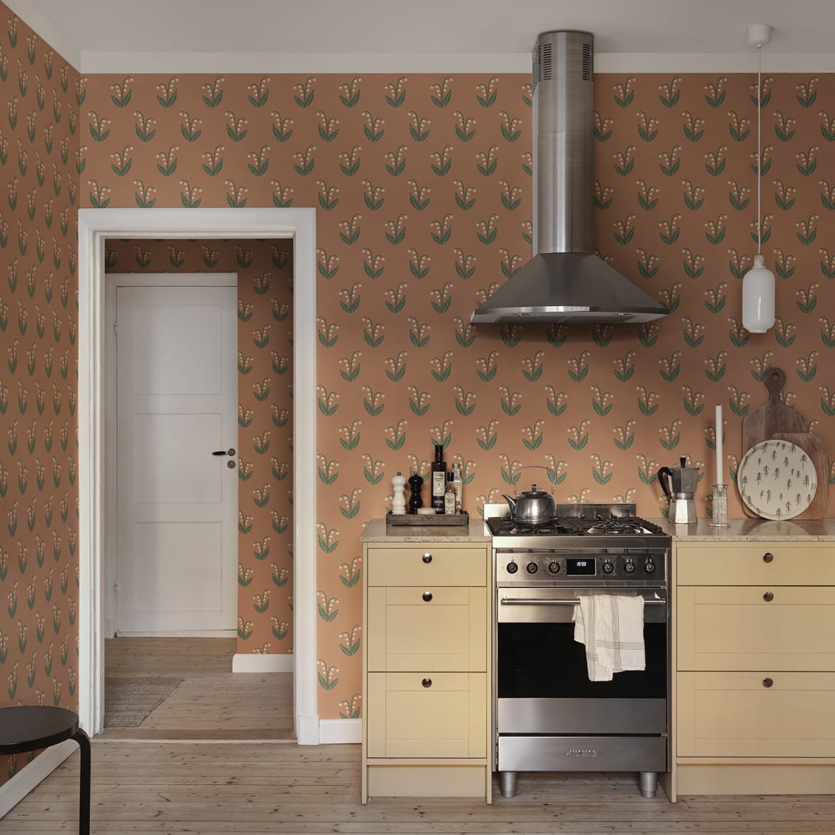 Lilly Wallpaper - Terracotta - Sandberg - S10636 - Premier Wallcovering