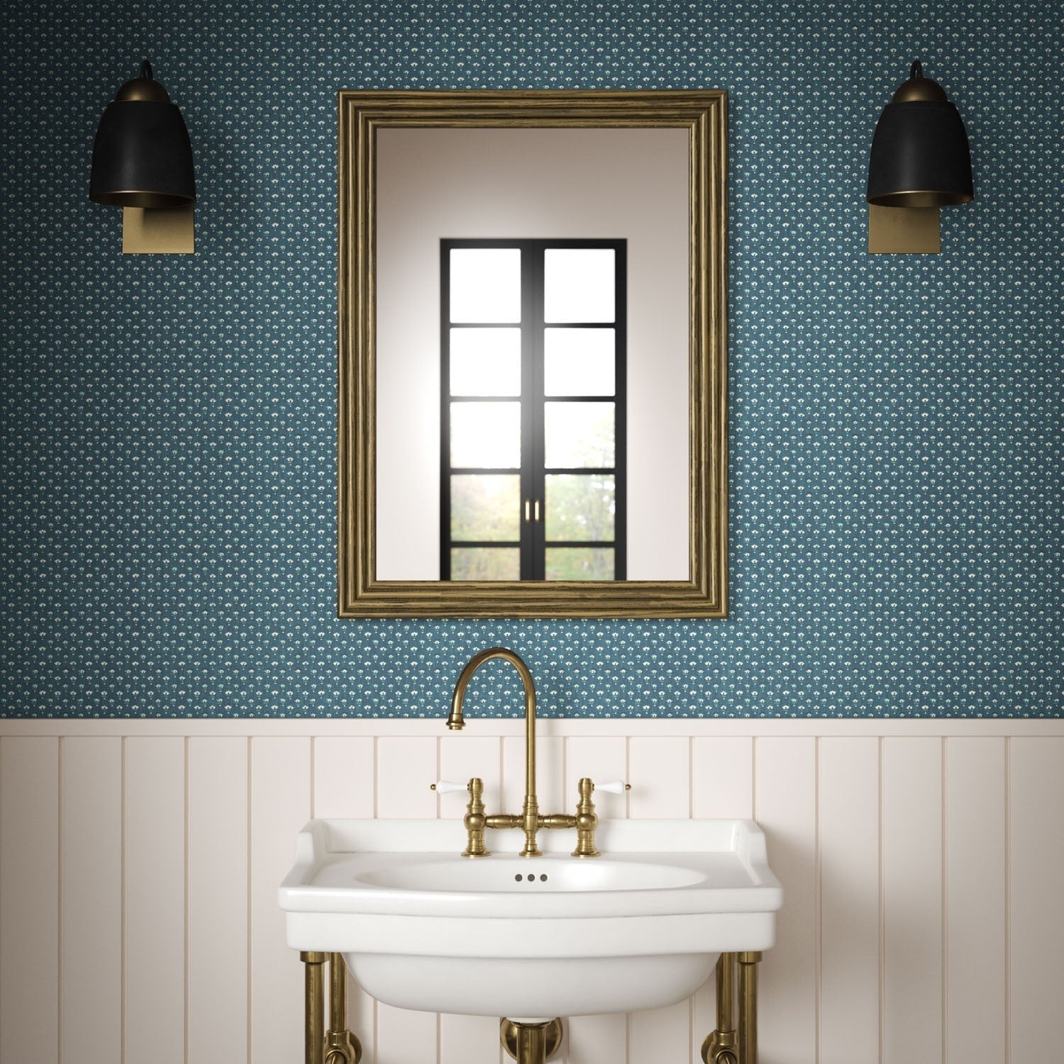 Lilou Wallpaper - Indigo - Warner House - Premier Wallcovering