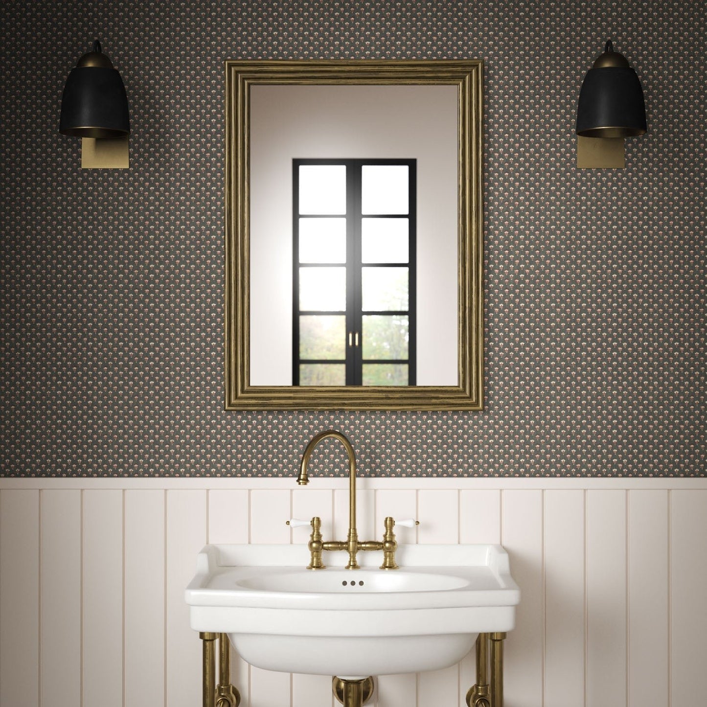 Lilou Wallpaper - Charcoal - Warner House - Premier Wallcovering