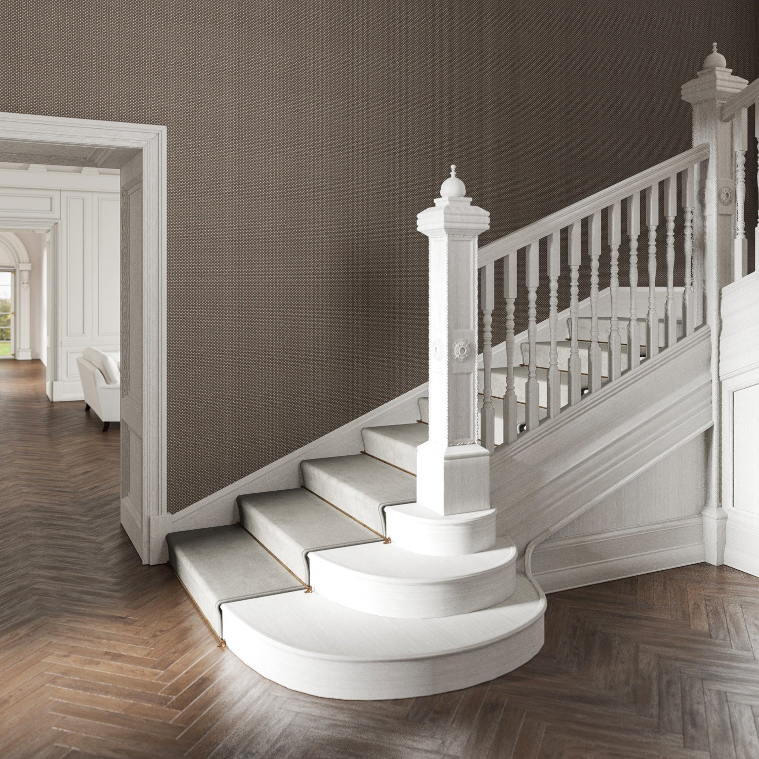 Lilou Wallpaper - Charcoal - Warner House - Premier Wallcovering