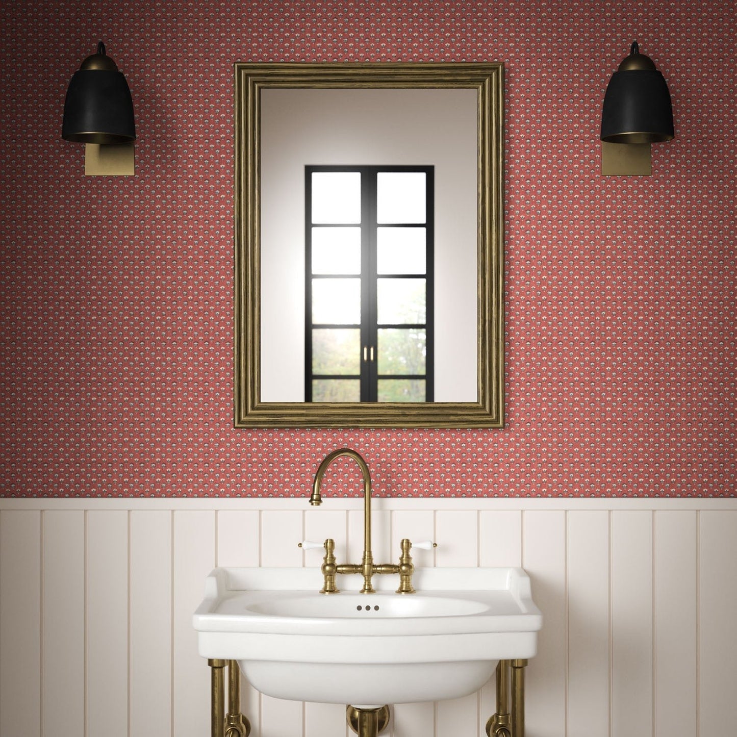 Lilou Wallpaper - Merlot - Warner House - Premier Wallcovering