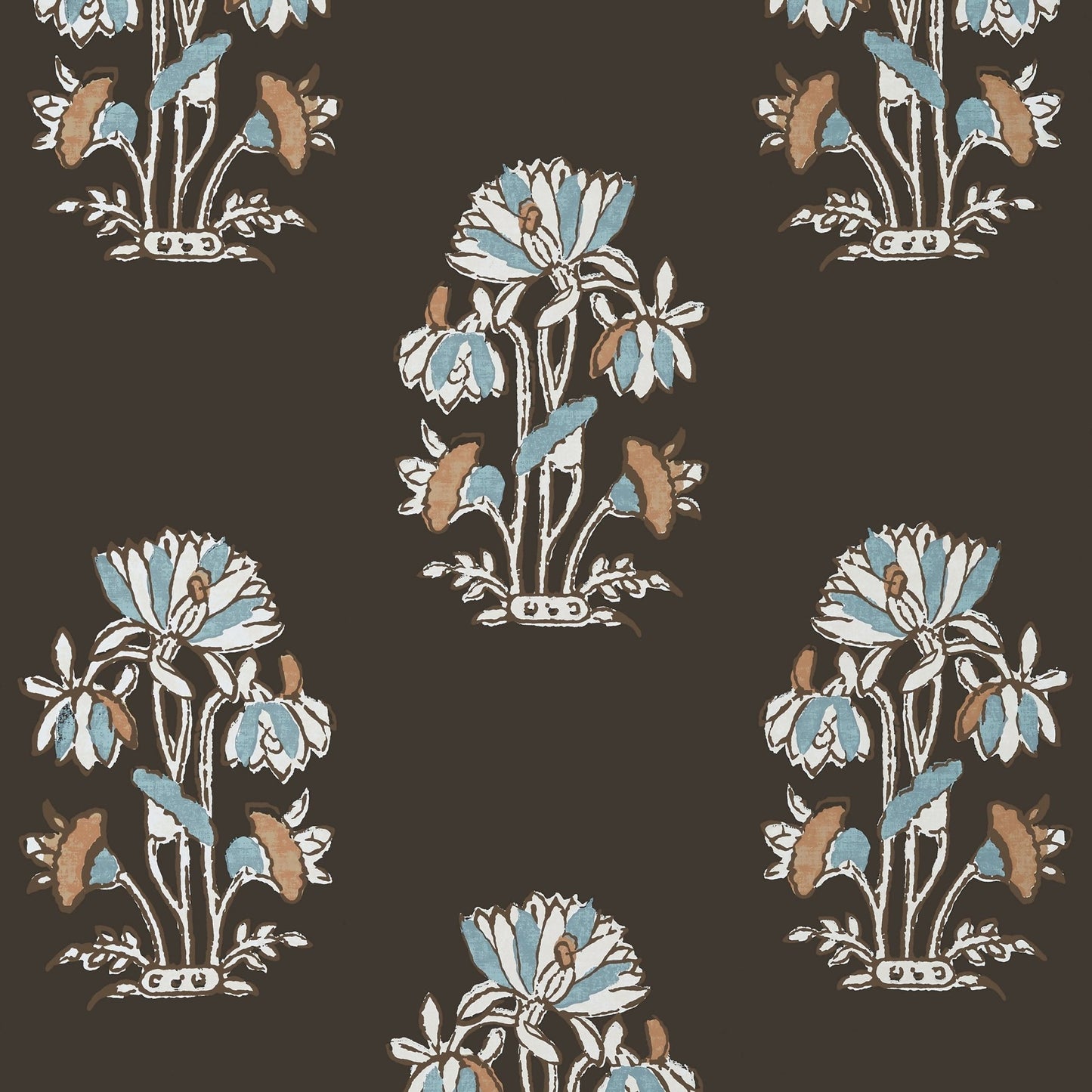 Lily Flower Wallpaper - Black - Thibaut - T13200 - Premier Wallcovering