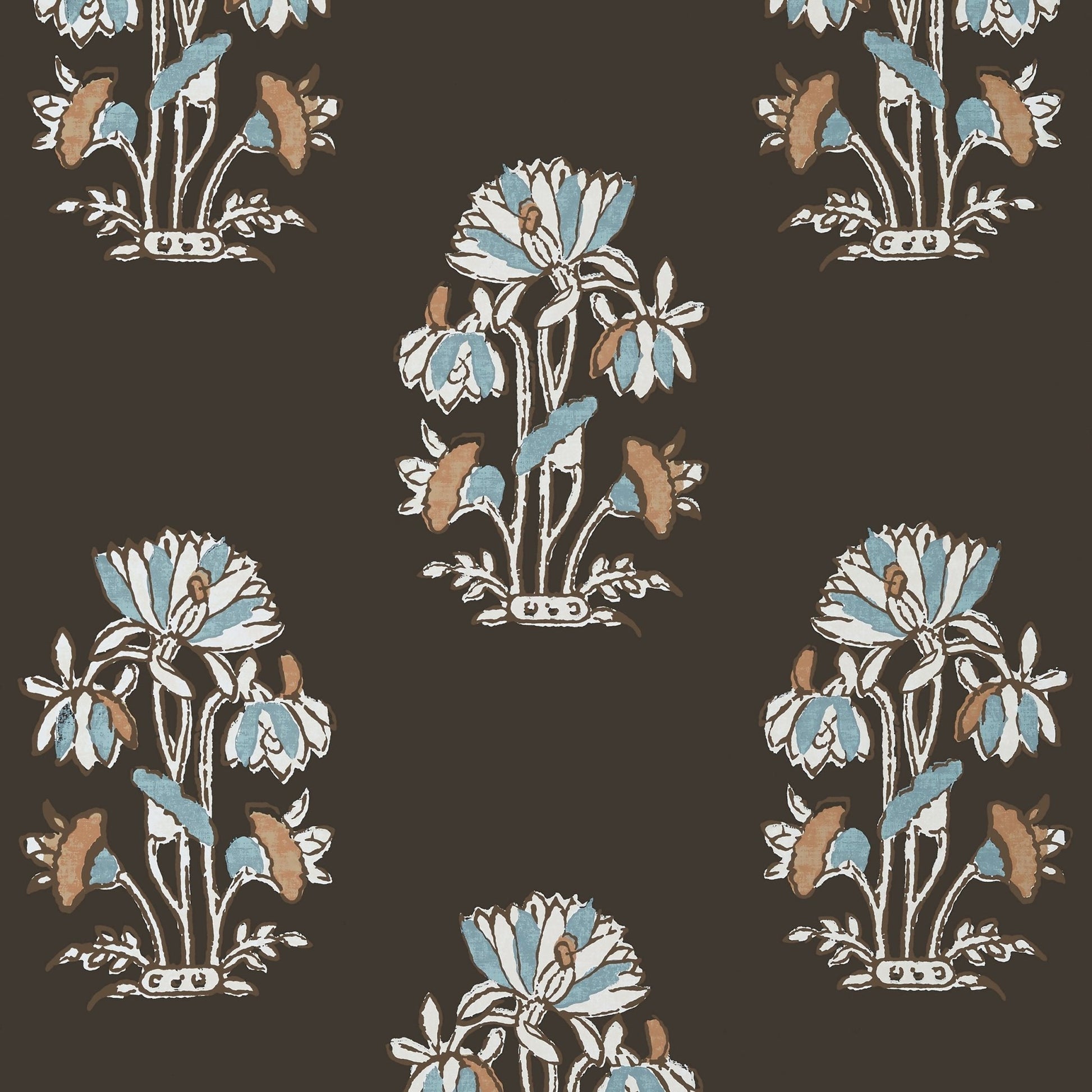 Lily Flower Wallpaper - Black - Thibaut - T13200 - Premier Wallcovering