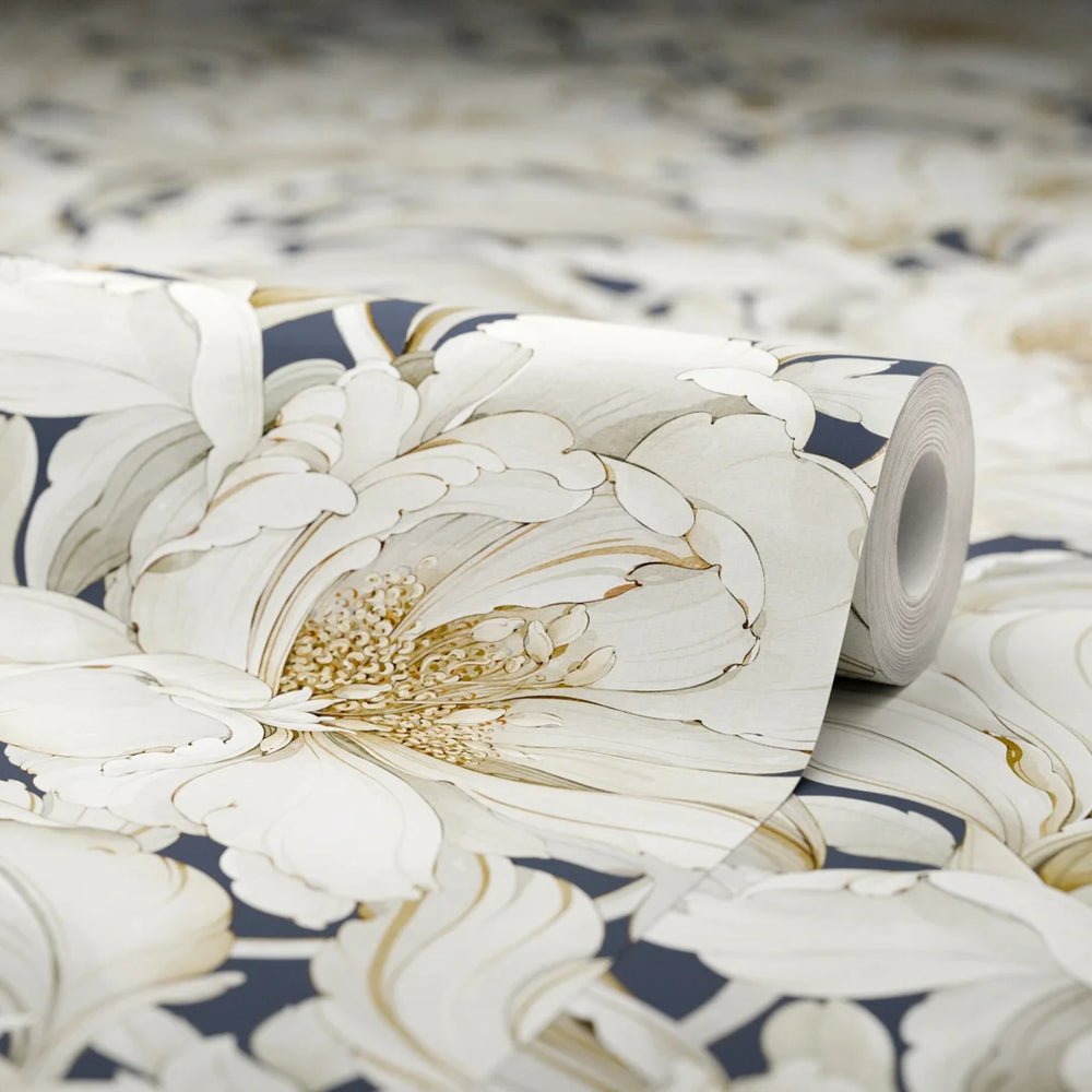 Lily of the Manor Wallpaper - Classic Navy - LAN100337 - Lucie Annabel - Premier Wallcovering