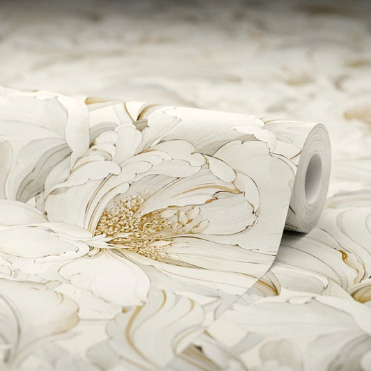 Lily of the Manor Wallpaper - Vintage Cream - LAN100333 - Lucie Annabel - Premier Wallcovering