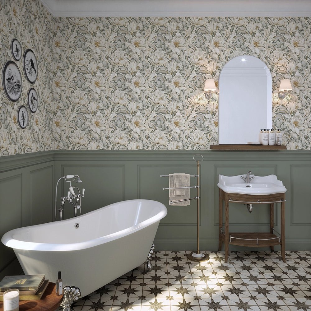 Lily of the Manor Wallpaper - Wild Nettle Green - LAN100334 - Lucie Annabel - Premier Wallcovering