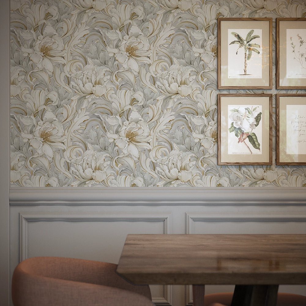 Lily of the Manor Wallpaper - Vintage Grey - LAN100338 - Lucie Annabel - Premier Wallcovering
