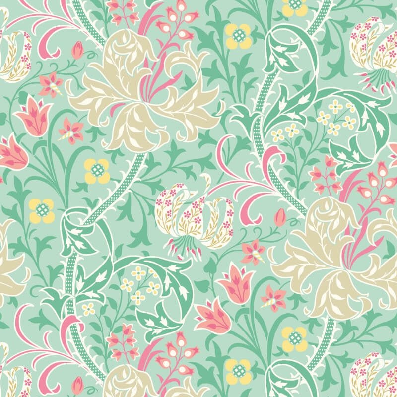 Lily Ogee Wallpaper - Mint Green - Hoopla Walls - HWA1128W - Premier Wallcovering