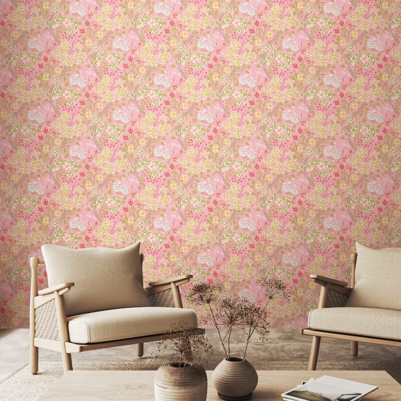 Lily Ogee Wallpaper - Rose Pink - Hoopla Walls - HWA1129W - Premier Wallcovering