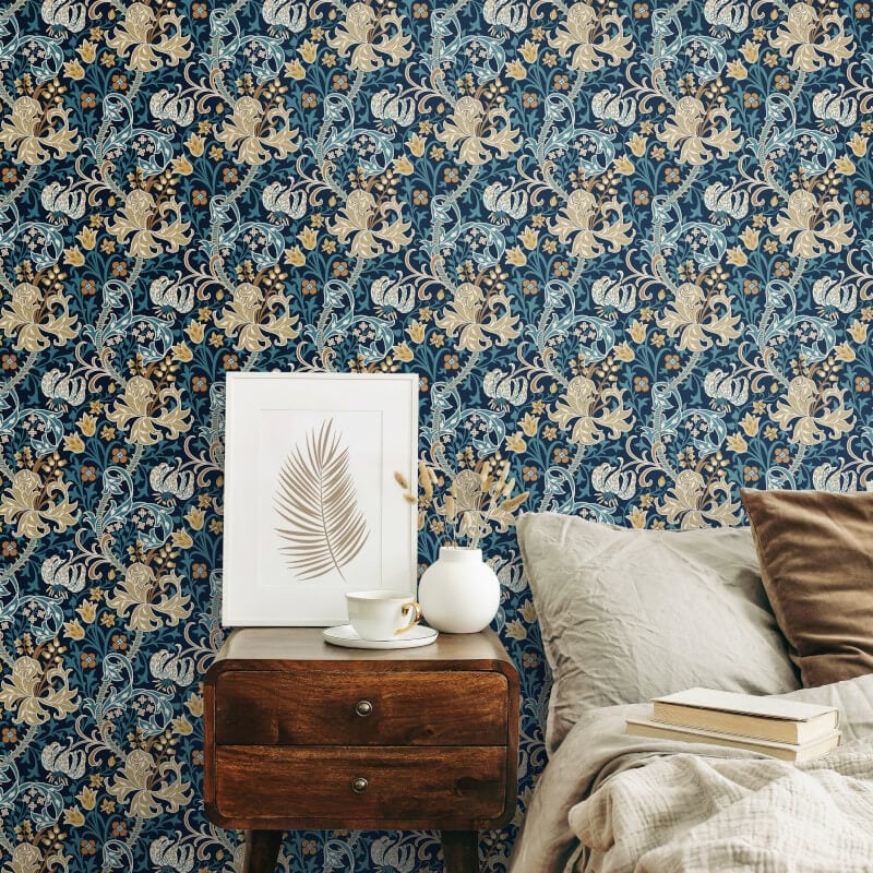 Lily Ogee Wallpaper - Navy Blue - Hoopla Walls - HWA1135W - Premier Wallcovering