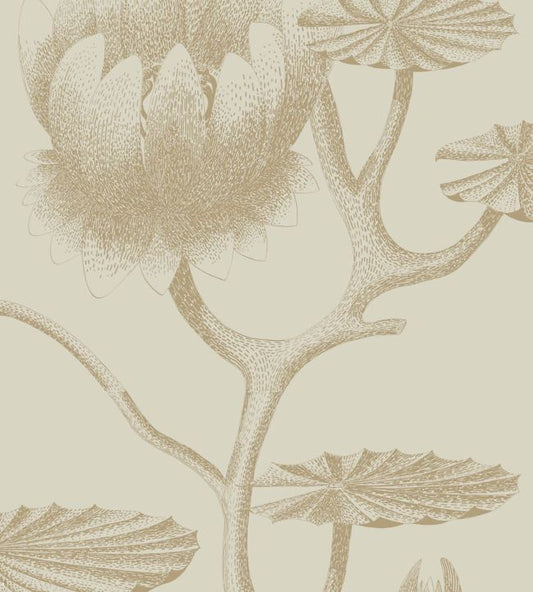 Lily Wallpaper - Metallic Gold on Oat - 95/4019 - Cole & Son - Premier Wallcovering