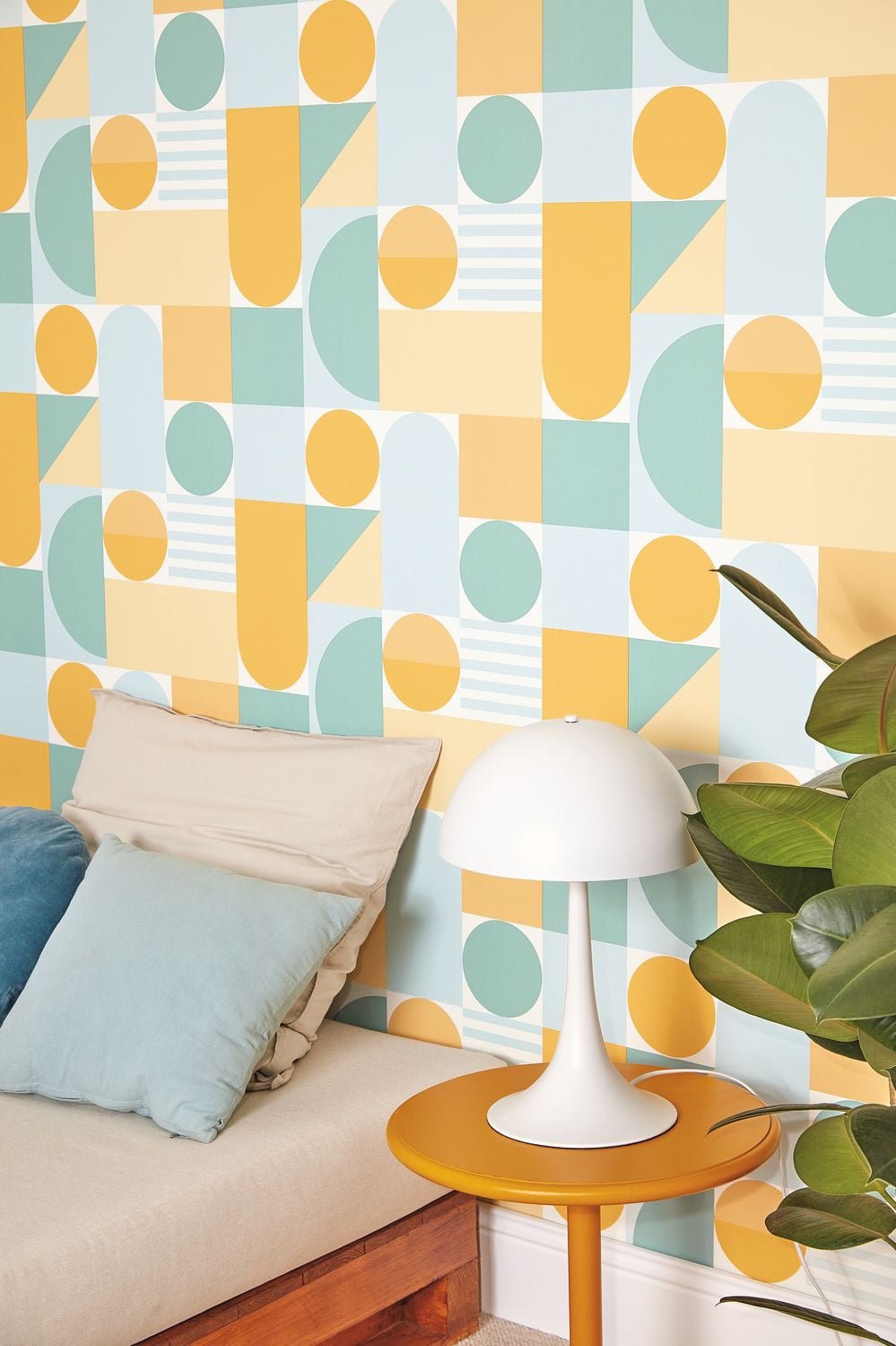 Limit Wallpaper - Bleu Jaune - Caselio - 105056276 - Premier Wallcovering