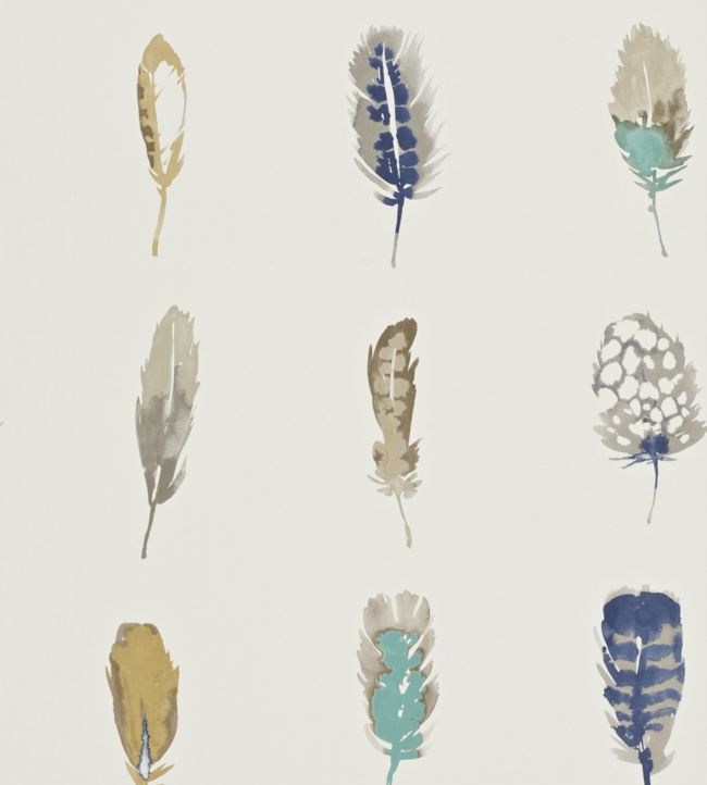 Limosa Wallpaper - Indigo / Mustard / Stone - HAMA111075 - Harlequin - Premier Wallcovering