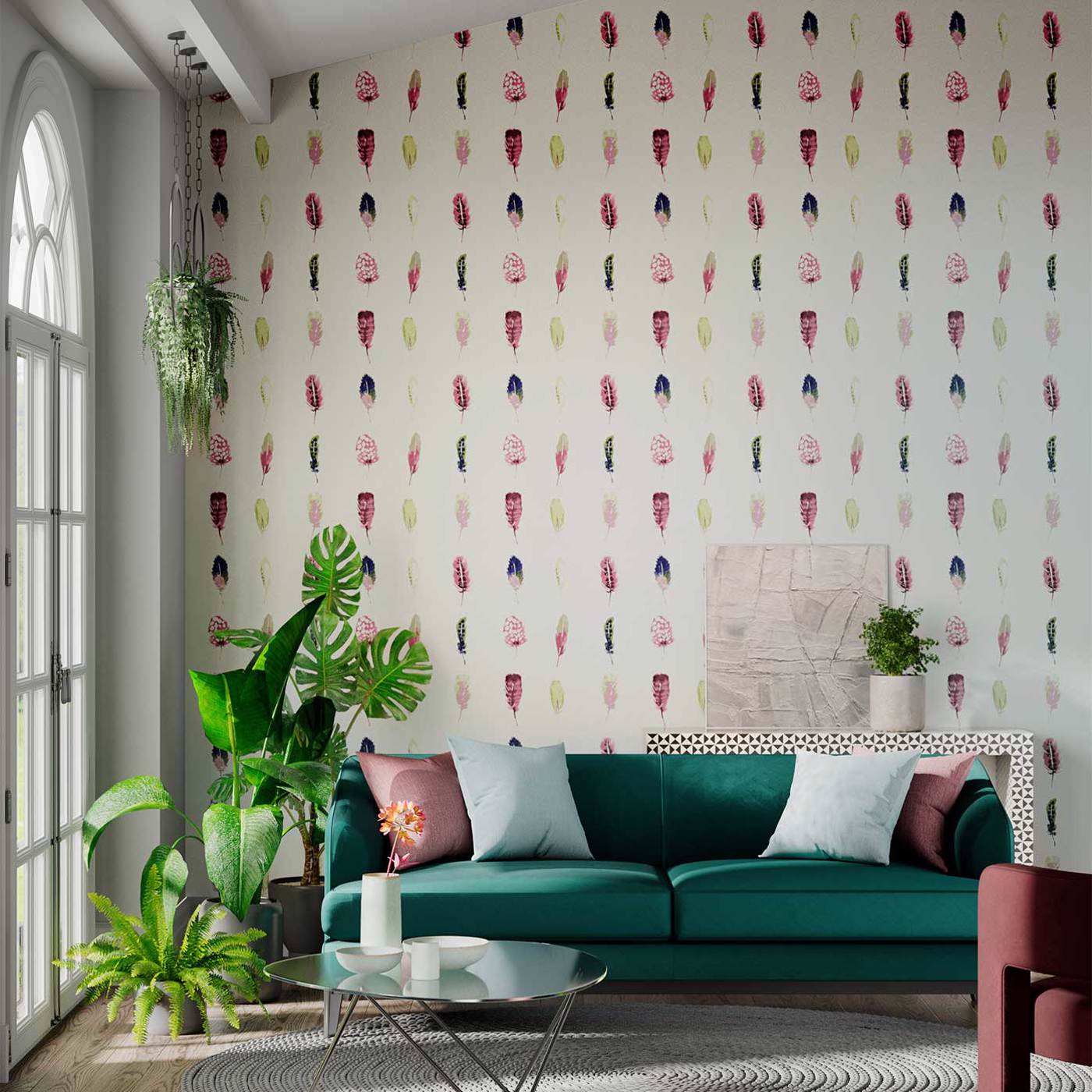 Limosa Wallpaper - Loganberry / Raspberry / Olive - Harlequin - HAMA111076 - Premier Wallcovering