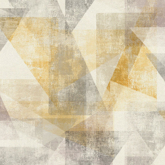 Linares Geometric Wallpaper - Yellow - Rasch - 617948 - Premier Wallcovering