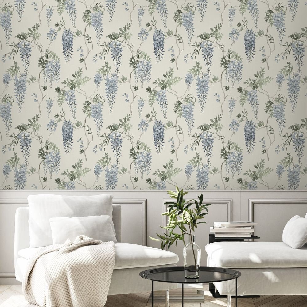 Lindenford Wallpaper - Light Cornflower Blue - Timothy Wilman - TW2545 - Premier Wallcovering