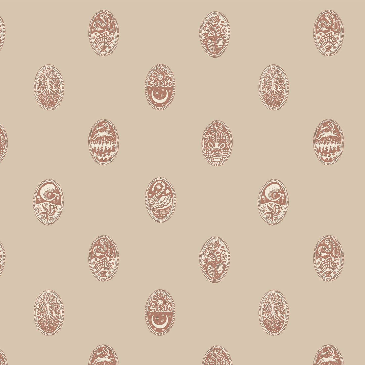 Linear Cameos Wallpaper - Cromwell Stone, Hibernacle and Salt Ridge - Josephine Munsey - LIN-027-060-035 - Premier Wallcovering