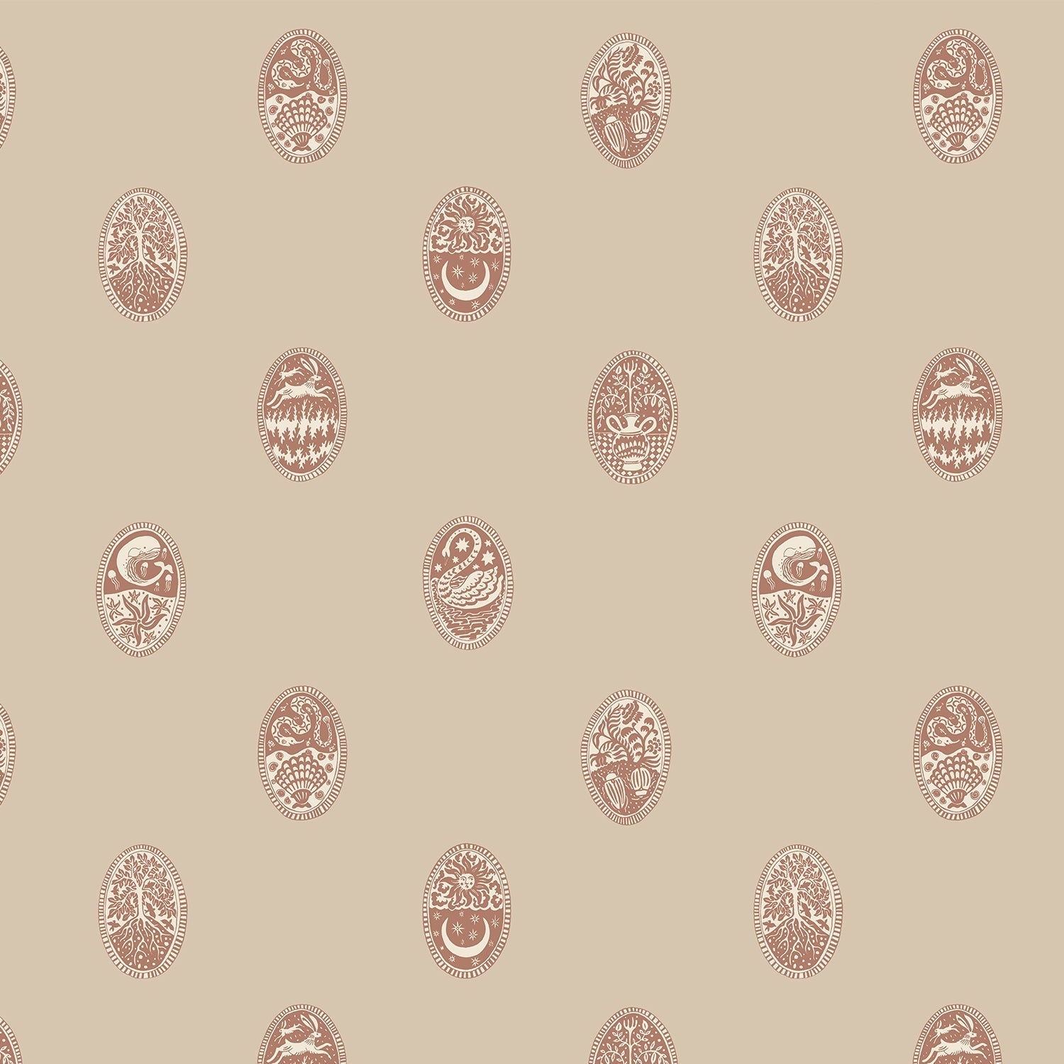 Linear Cameos Wallpaper - Cromwell Stone, Hibernacle and Salt Ridge - Josephine Munsey - LIN-027-060-035 - Premier Wallcovering