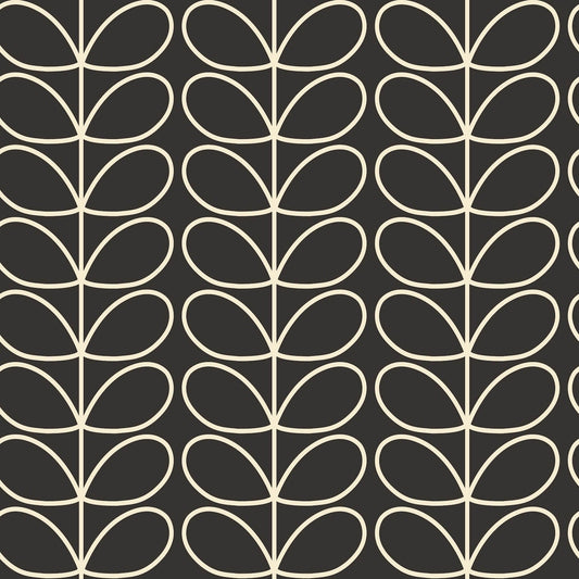 Linear Stem Wallpaper - Charcoal - Orla Kiely - 23AHLSTWLPDS-0100 - Premier Wallcovering