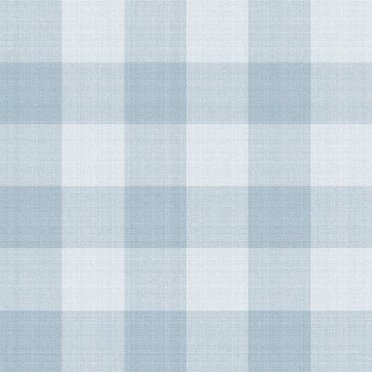 Linen Checks Wallpaper - Blue - Summer Gray - Premier Wallcovering