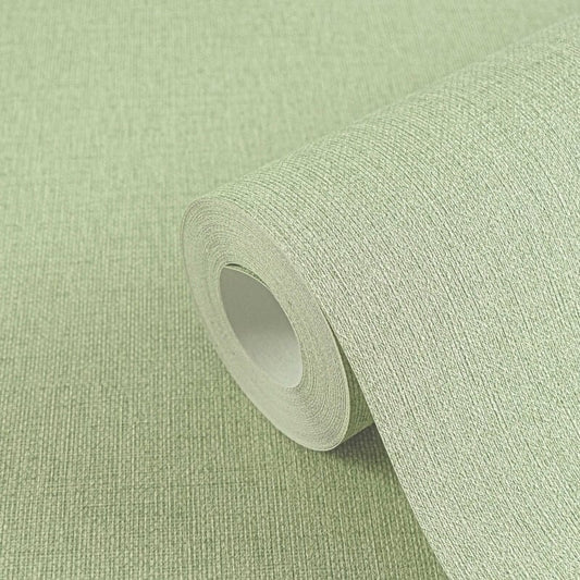 Linen Effect Texture Wallpaper - Light Green - Michalsky Living - 39988-6 - Premier Wallcovering