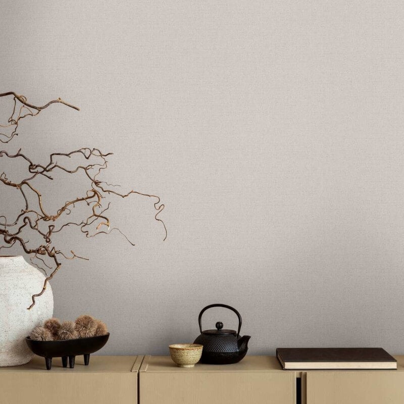 Linen Effect Texture Wallpaper - Light Grey/Beige - Michalsky Living - 39988-8 - Premier Wallcovering