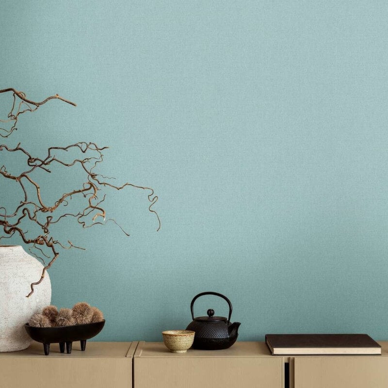 Linen Effect Texture Wallpaper - Light Blue - Michalsky Living - 39988-9 - Premier Wallcovering