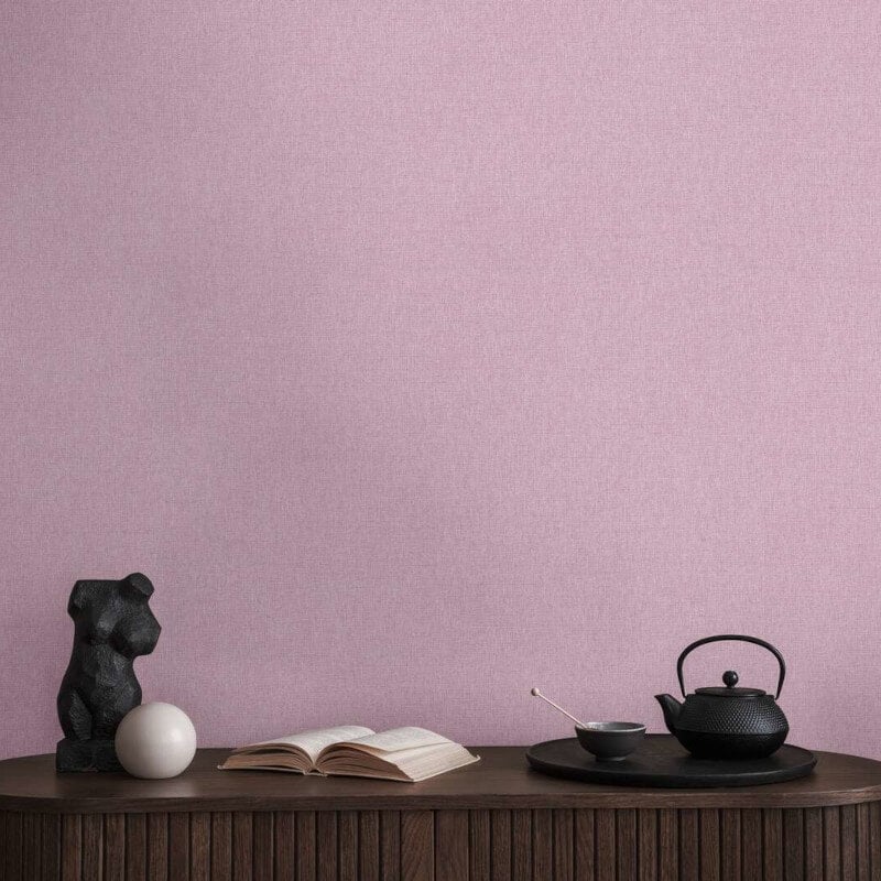 Linen Effect Texture Wallpaper - Pink - Michalsky Living - 39988-2 - Premier Wallcovering