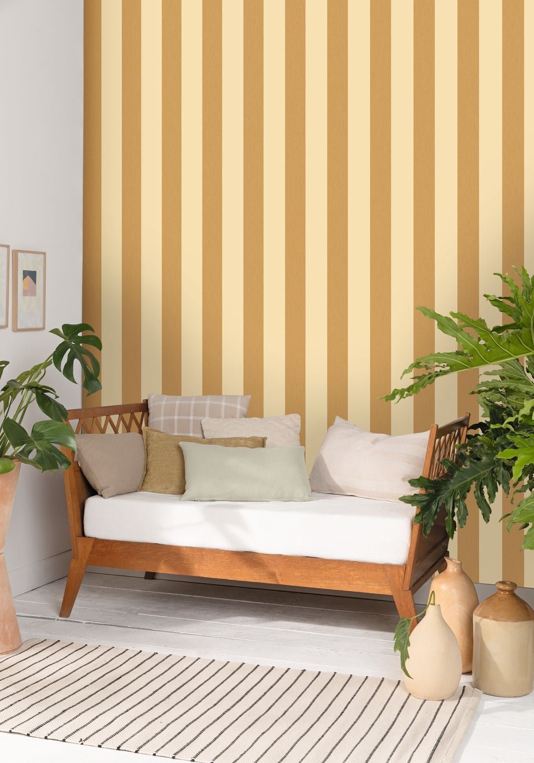 Linen Lines Wallpaper - Moutarde - Caselio - 104042235 - Premier Wallcovering