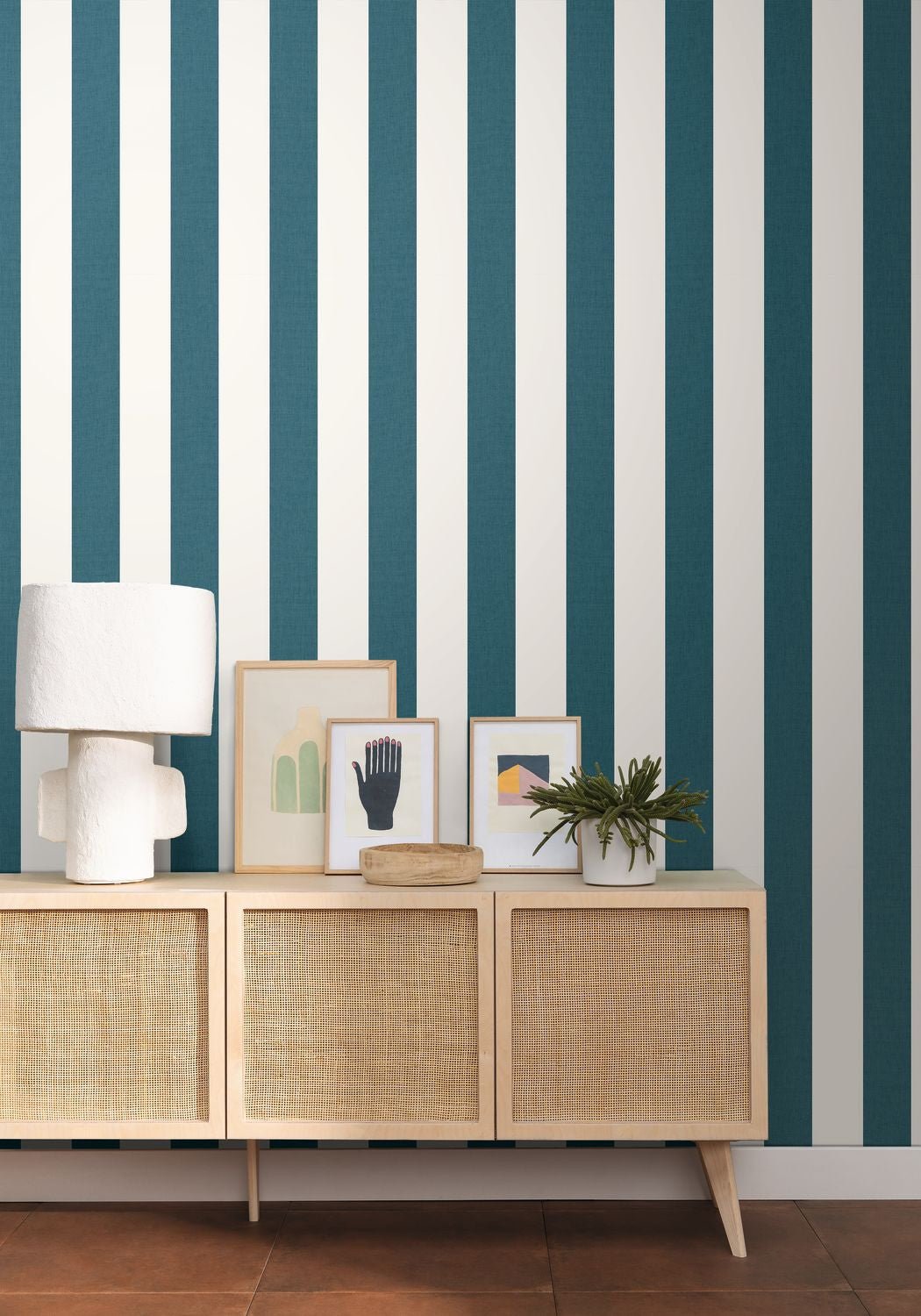 Linen Lines Wallpaper - Bleu Canard - Caselio - 104046023 - Premier Wallcovering