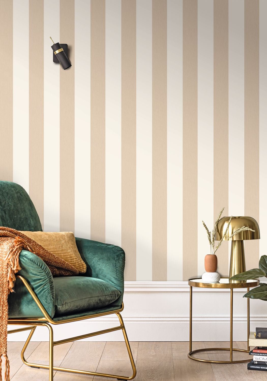 Linen Lines Wallpaper - Beige - Caselio - 104041050 - Premier Wallcovering