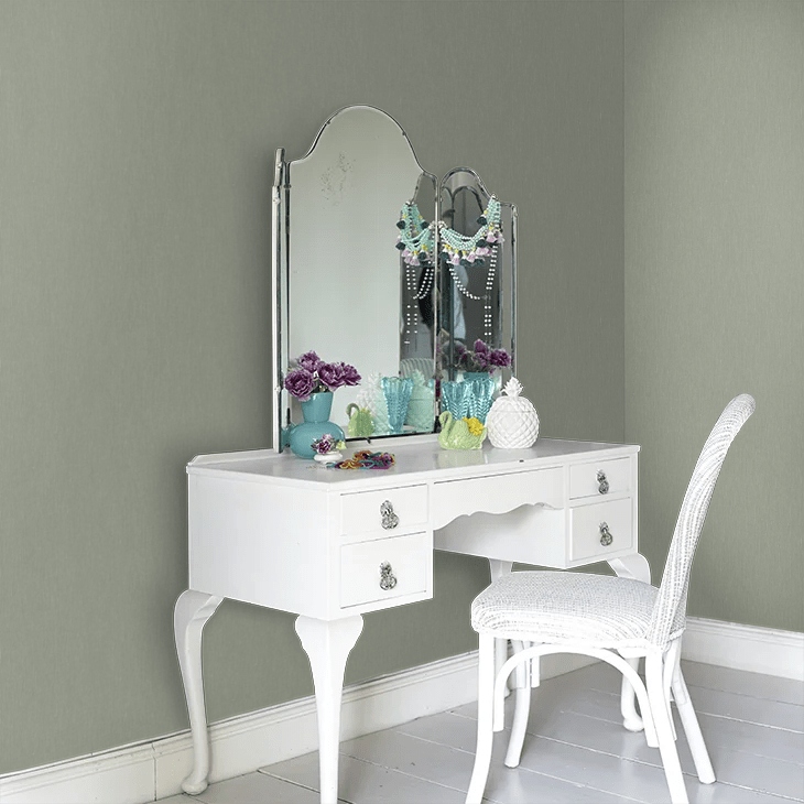 Linen Wallpaper - Bay Leaf - Boråstapeter - 4333 - Premier Wallcovering