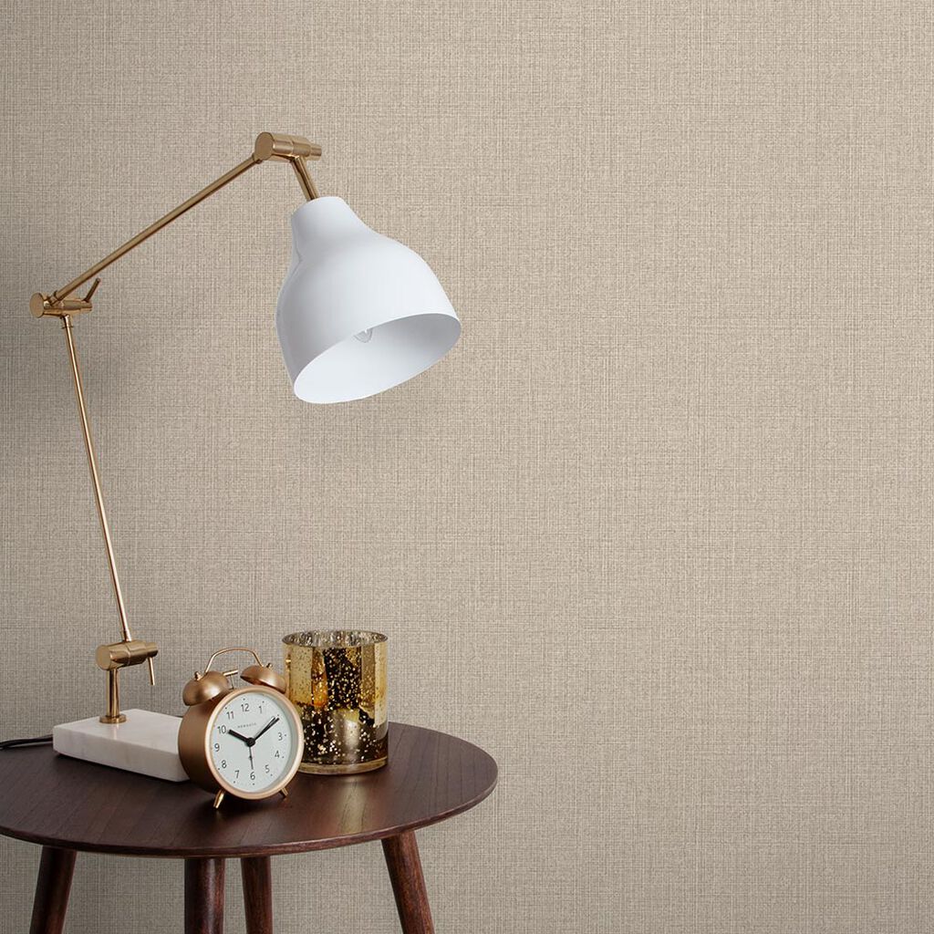 Linen Wallpaper - Beige - Graham & Brown - 105854 - Premier Wallcovering