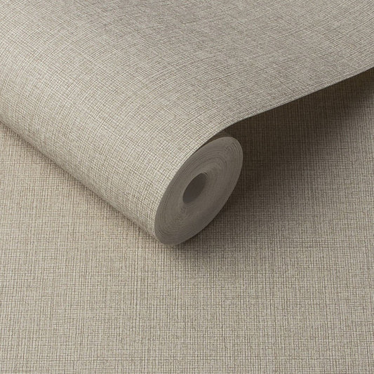 Linen Wallpaper - Beige - Graham & Brown - 105854 - Premier Wallcovering