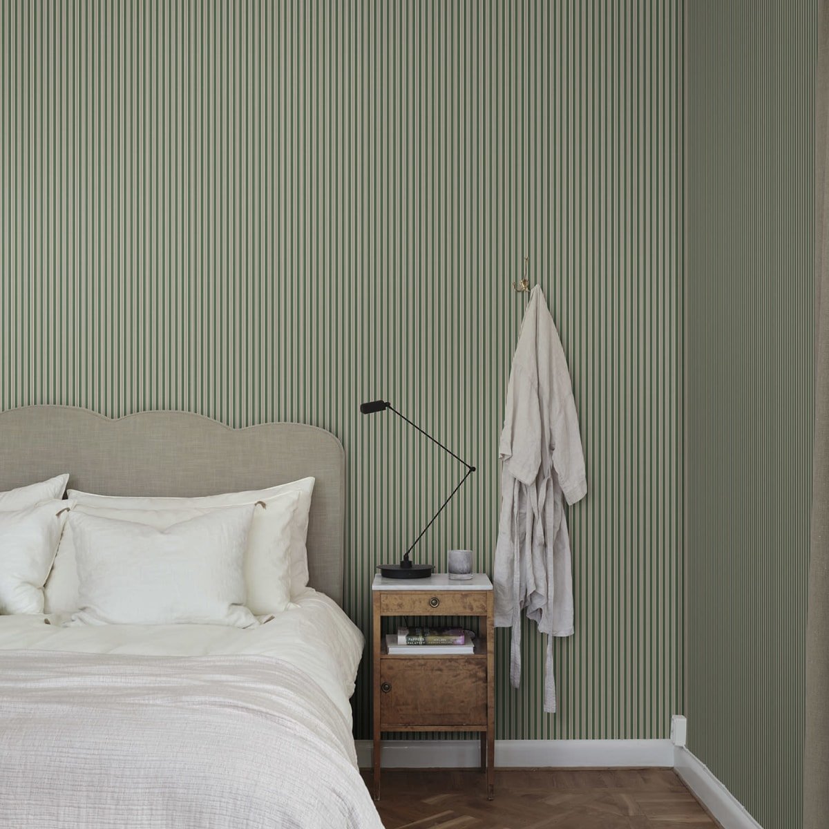 Linn Wallpaper - Green - Sandberg - S10394 - Premier Wallcovering