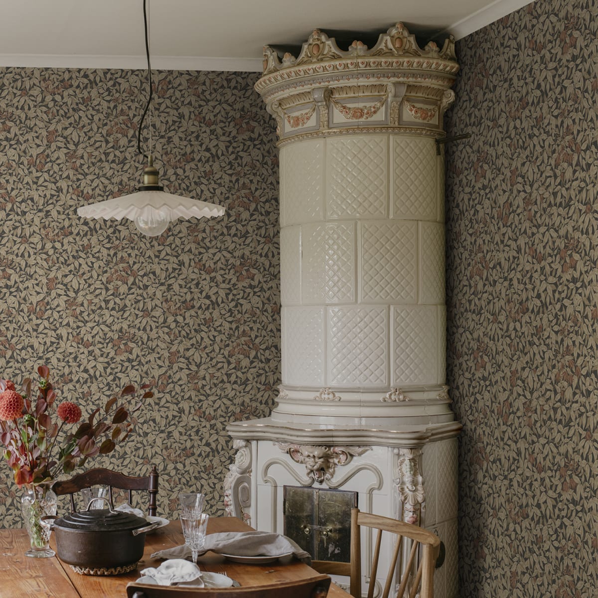 Linnea Wallpaper - Charcoal - Sandberg - S10559 - Premier Wallcovering