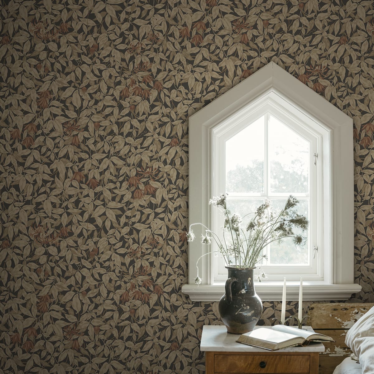 Linnea Wallpaper - Charcoal - Sandberg - S10559 - Premier Wallcovering